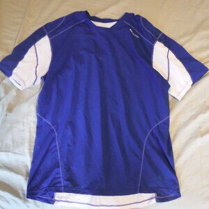 Sugoi Mens Short Sleeve White Blue Purple XL Athletic Shirt